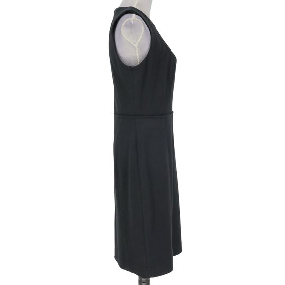 Loft Dress Womens 6 Black Ponte Knit Stretch Sheath Sleeveless Back Zip New - Picture 6 of 15